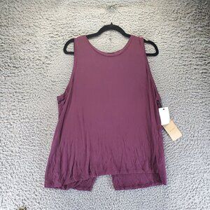 Halogen Top Womens 1X Burgundy Red Lightweight Sleeveless Keyhole Back *NWT*